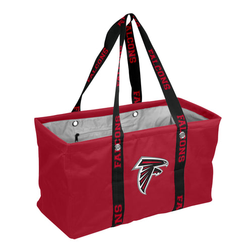 Atlanta Falcons picnic caddy bag by Logo Brands with a carrying strap, designed for outdoor gatherings and sports events.