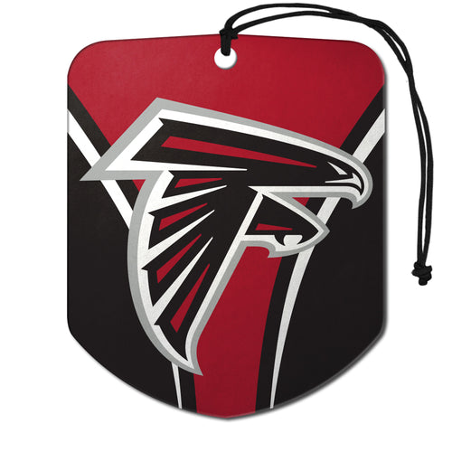 Pair of NFL Atlanta Falcons auto air fresheners featuring team logos, designed for scenting car interiors.