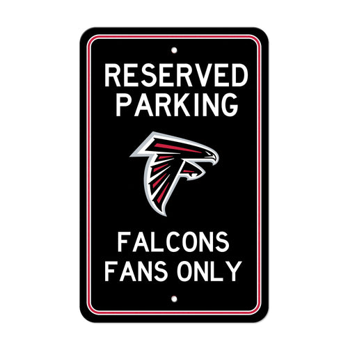 Atlanta Falcons Mancave parking sign by Logo Brands, featuring team logo and design for sports fan decor.