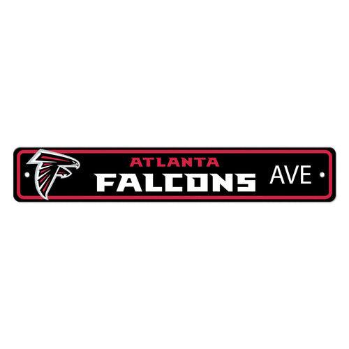 Atlanta Falcons street sign for mancave decor, featuring team logo and bold colors from Logo Brands.
