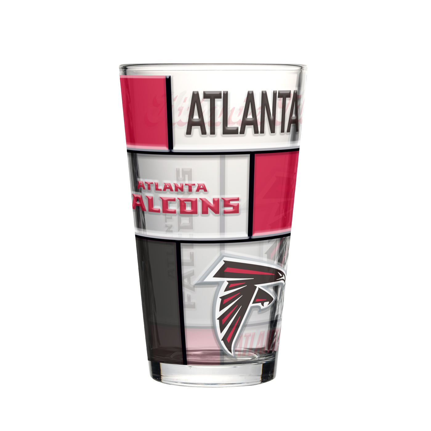 Atlanta Falcons 16oz Quilted Stained Pint Glass