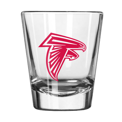 Atlanta Falcons 2oz Gameday shot glass featuring team logo and colors, perfect for Falcons fans and game day celebrations.