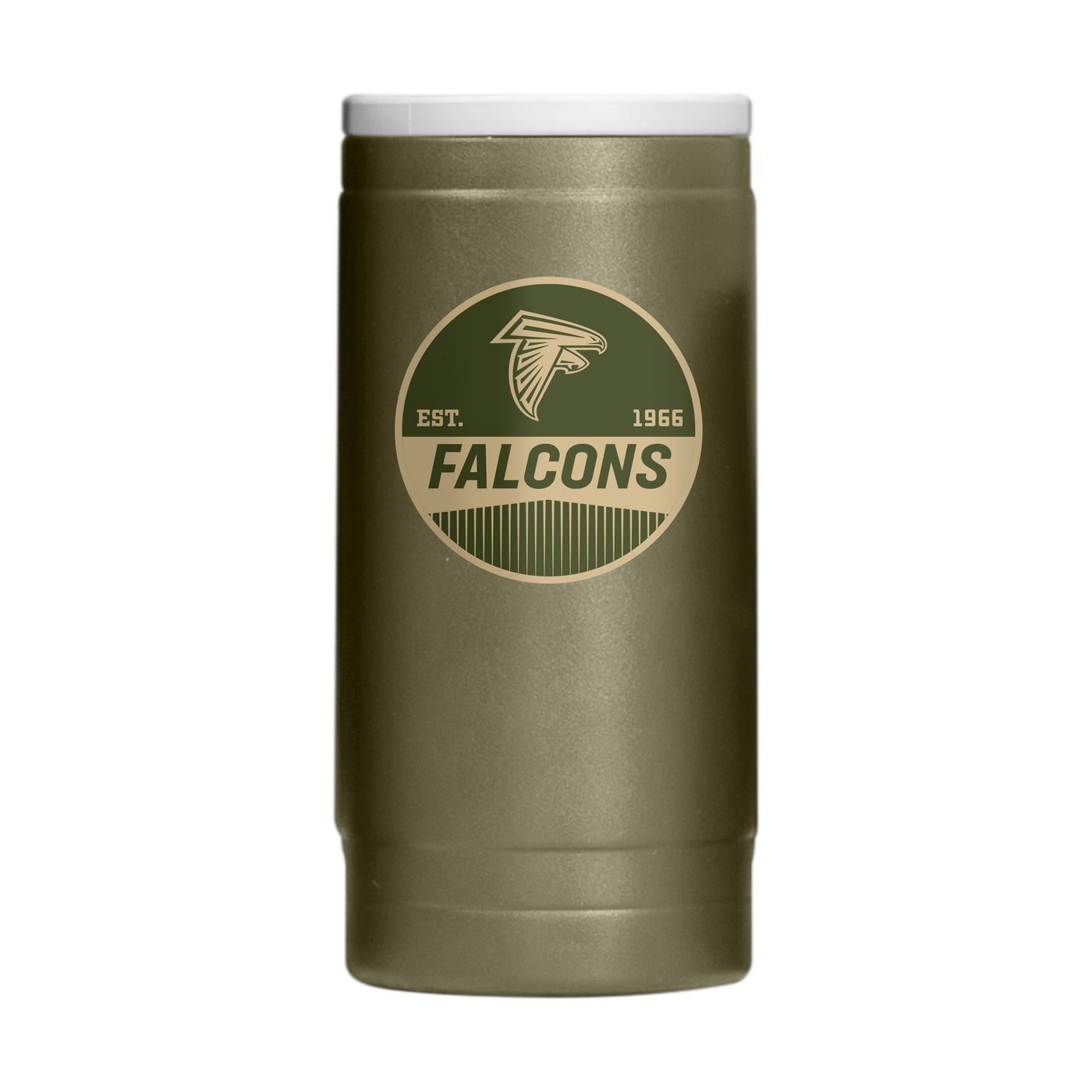 Atlanta Falcons  Badge Powder Coat Slim Can Coolie