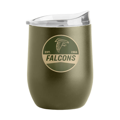Atlanta Falcons 16oz Badge Powder Coat Curved Beverage - Logo Brands
