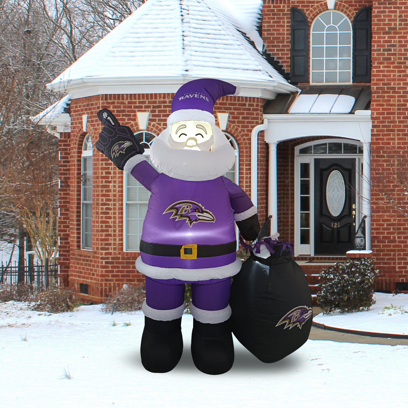 Baltimore Ravens Santa Claus Yard Inflatable - Logo Brands