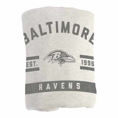 Baltimore Ravens Oatmeal Sweatshirt Blanket - Logo Brands