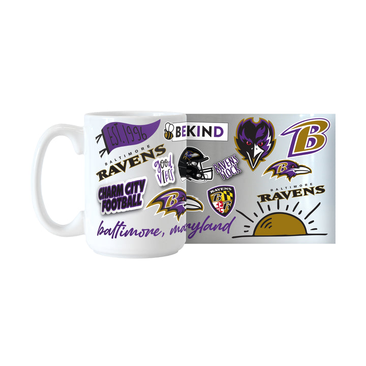 Baltimore Ravens 15oz Native Sublimated Mug | Logo Brands