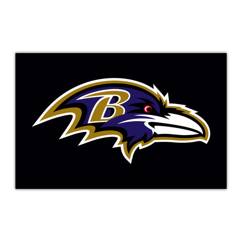 Baltimore Ravens HiDef Rookie mat by Logo Brands featuring team logo and vibrant colors for NFL fans.