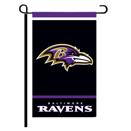 Baltimore Ravens garden flag 12x18 featuring team logo and colors, perfect for outdoor display by Logo Brands
