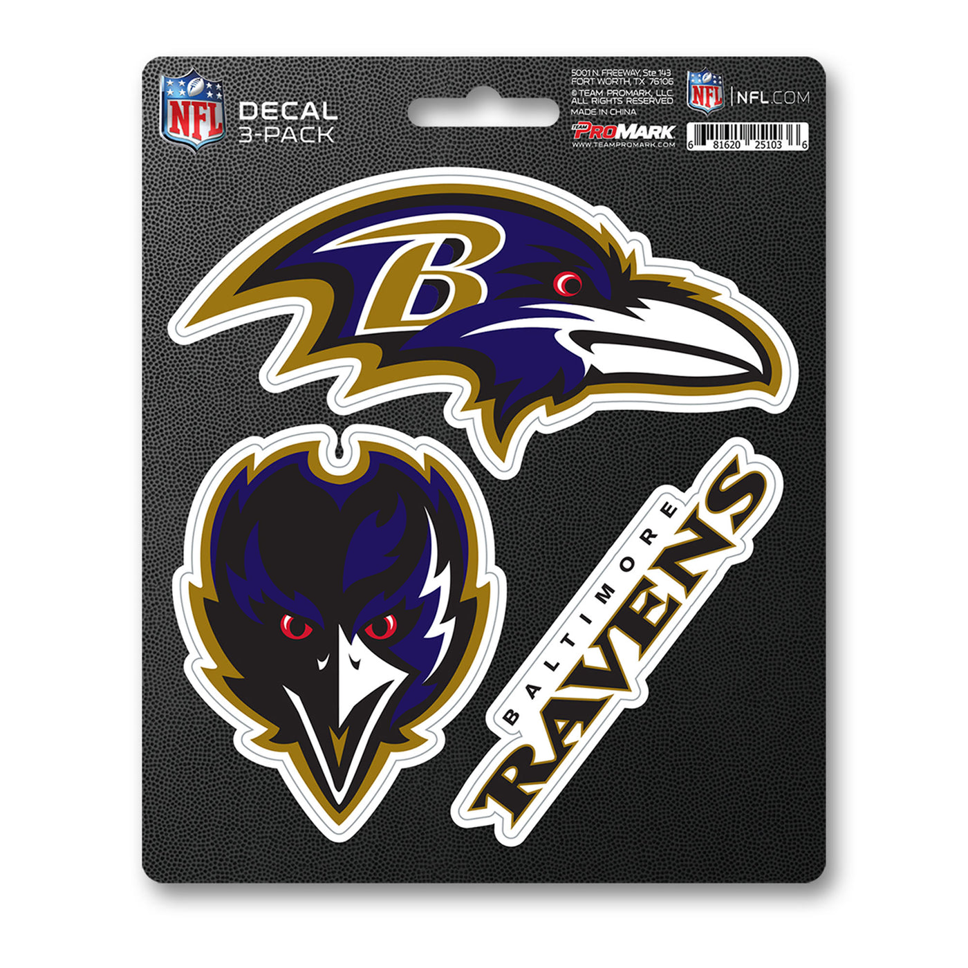 NFL - Baltimore Ravens Decal 3-pk