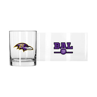 Baltimore Ravens 14oz Letterman Rocks Glass