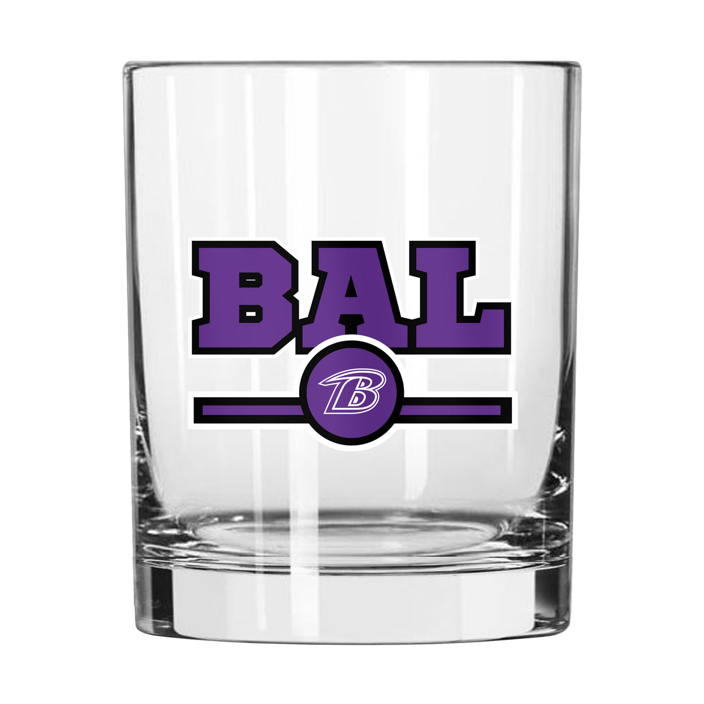 Baltimore Ravens 14oz Letterman Rocks Glass