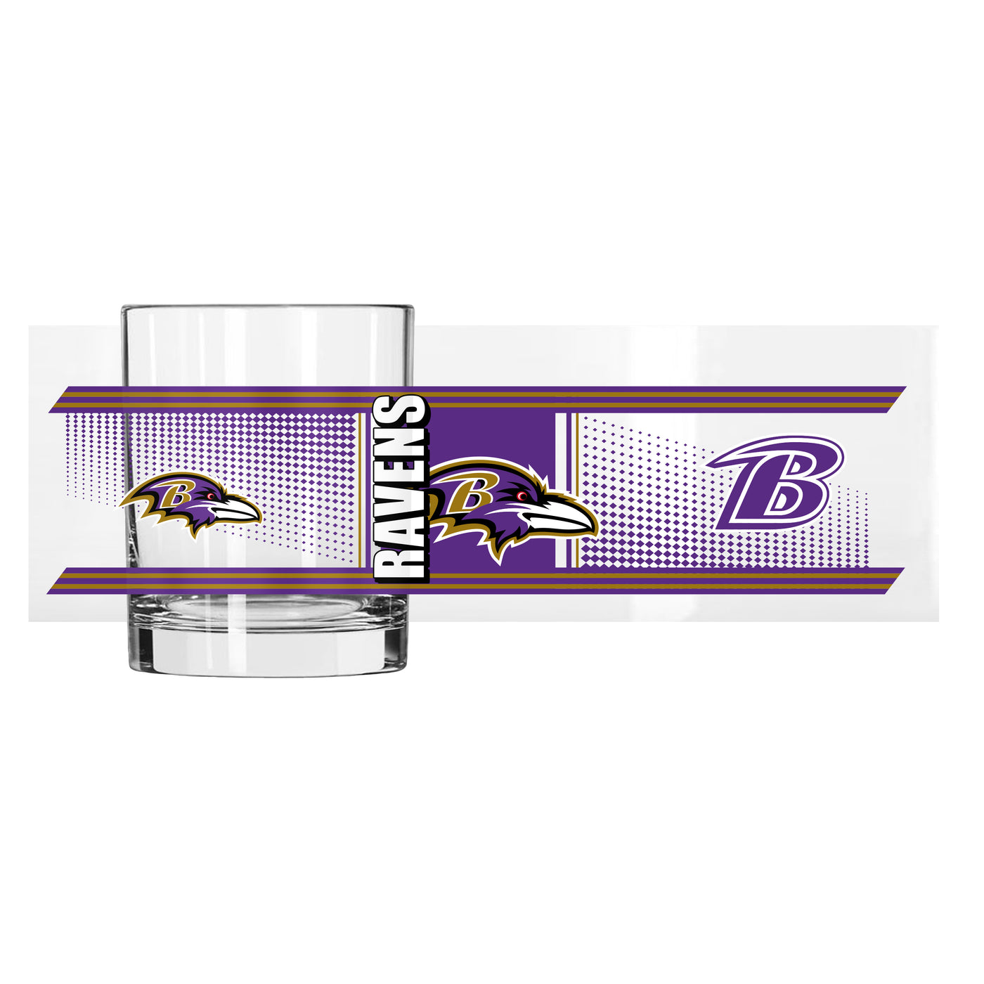 Baltimore Ravens 14oz Hero Rocks Glass