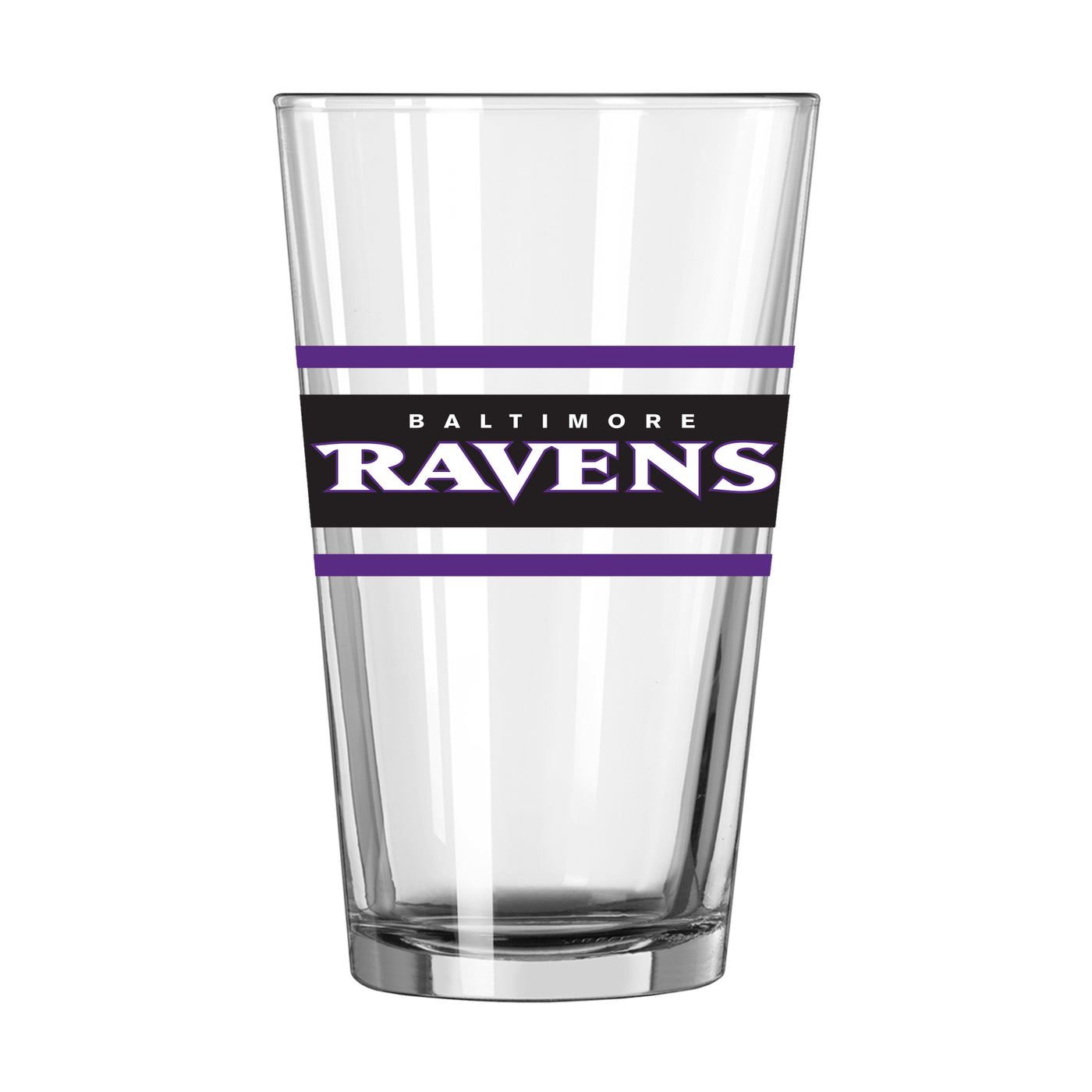 Baltimore Ravens 16oz Stripe Pint Glass