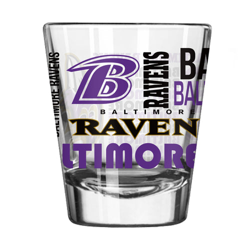 Baltimore Ravens 2oz Spirit Shot Glass, Logo Brands drinkware with team logo and design, ideal for fans and collectors