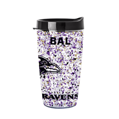 Baltimore Ravens 16oz Terrazzo Dbl Wall Clear Tumbler