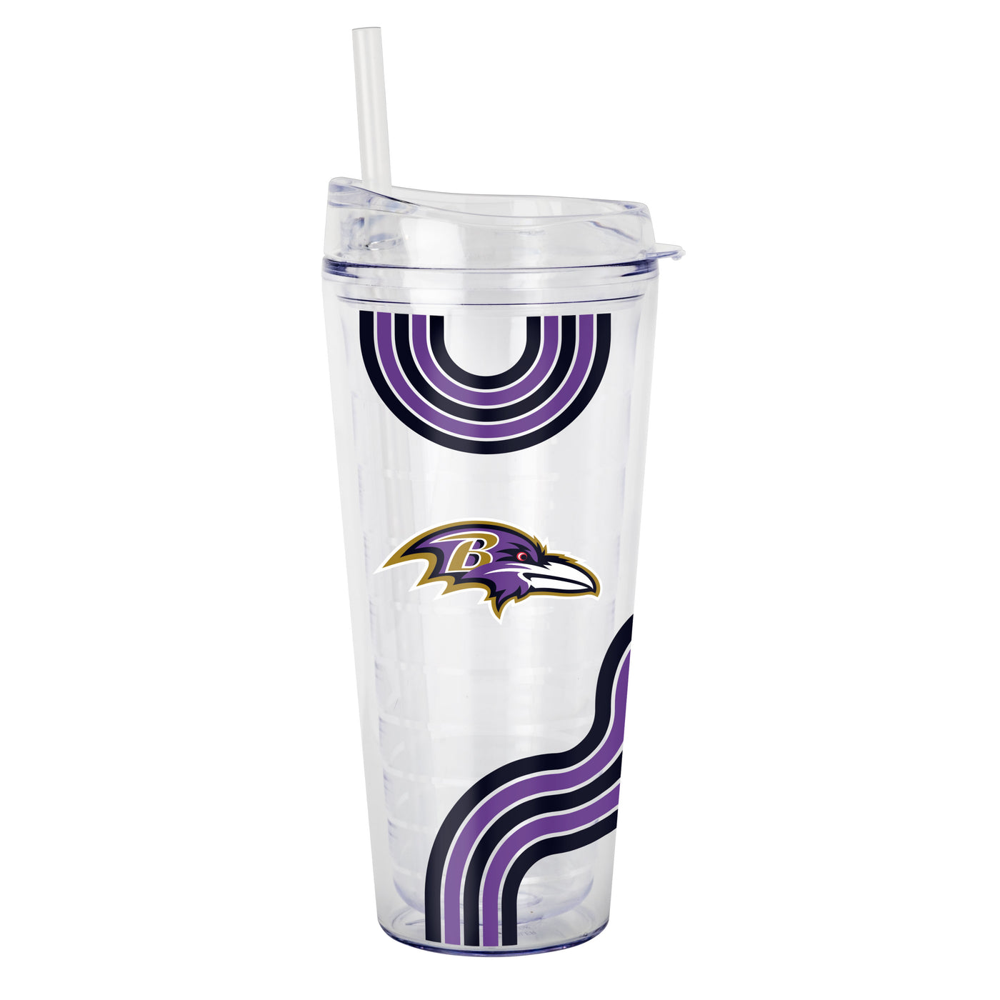 Baltimore Ravens 22oz Waves Dbl Wall Clear Tumbler