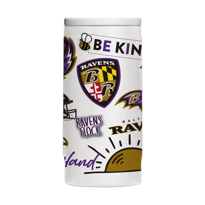 Baltimore Ravens 12oz Native Powdercoat SlimCan Coolie
