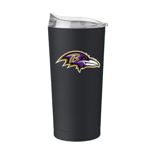 Baltimore Ravens 20oz Flipside Powder Coat Tumbler drinkware with team logo and vibrant black and purple design.