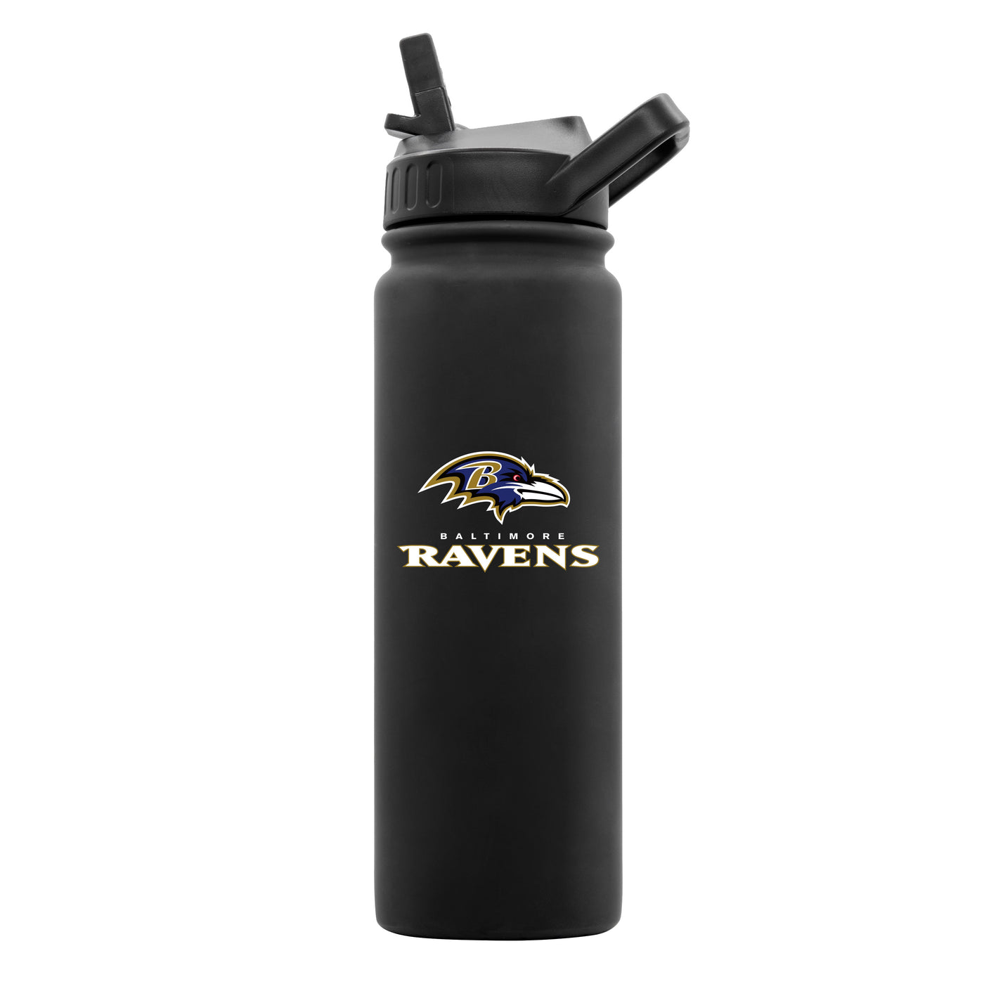 Baltimore Ravens 24oz Black Soft Touch Bottle - Logo Brands