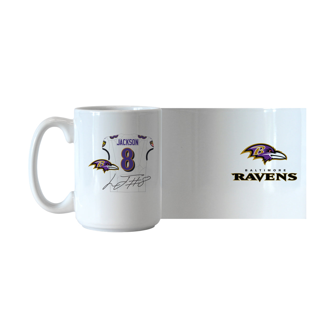 Baltimore Ravens Lamar Jackson Jersey 15oz Sublimated Mug