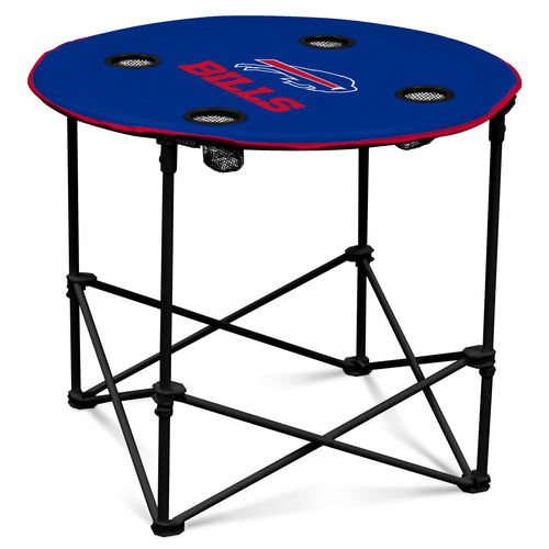 Buffalo Bills round table by Logo Brands, featuring team logo and design, ideal for sports fan home decor and game room furniture.