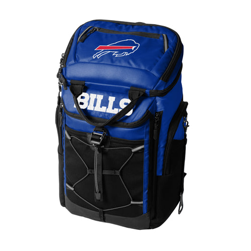Buffalo Bills 26 Can Backpack Cooler by Logo Brands, featuring team logo and insulated main compartment for beverages.
