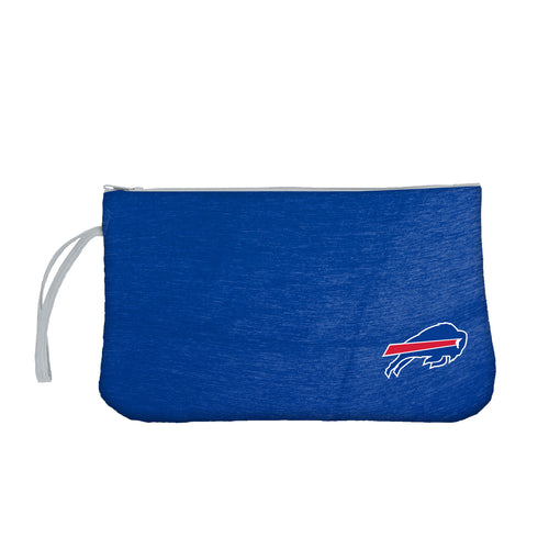 Buffalo Bills crosshatch wristlet bag by Logo Brands, featuring team logo and compact design for easy carrying.