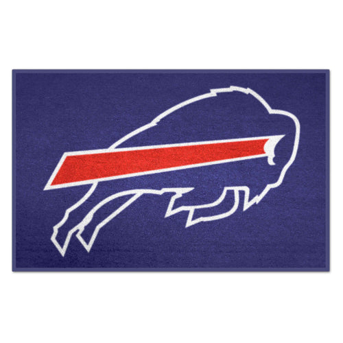 Buffalo Bills NFL starter mat with team logo, made by Logo Brands, featuring team colors and design for game room or entryway.