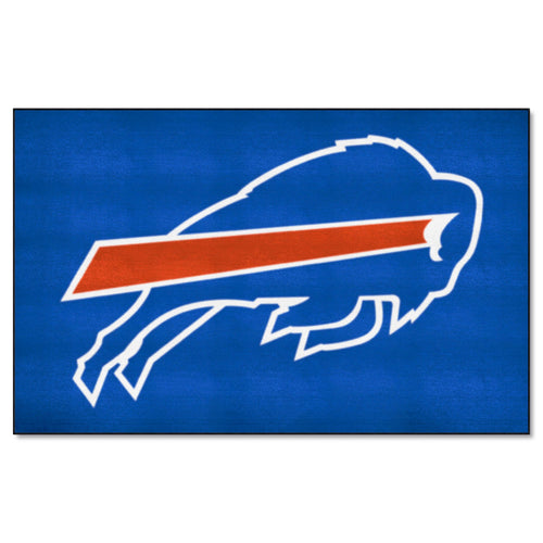 Buffalo Bills Ulti-Mat by Logo Brands featuring team logo and vibrant colors, ideal for sports fans' game rooms or man caves.