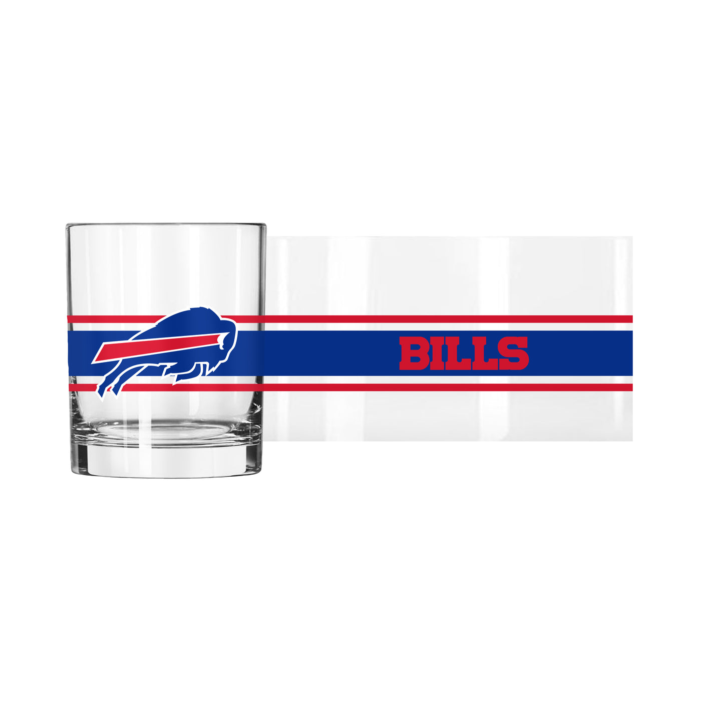 Buffalo Bills 14oz Stripe Rocks Glass