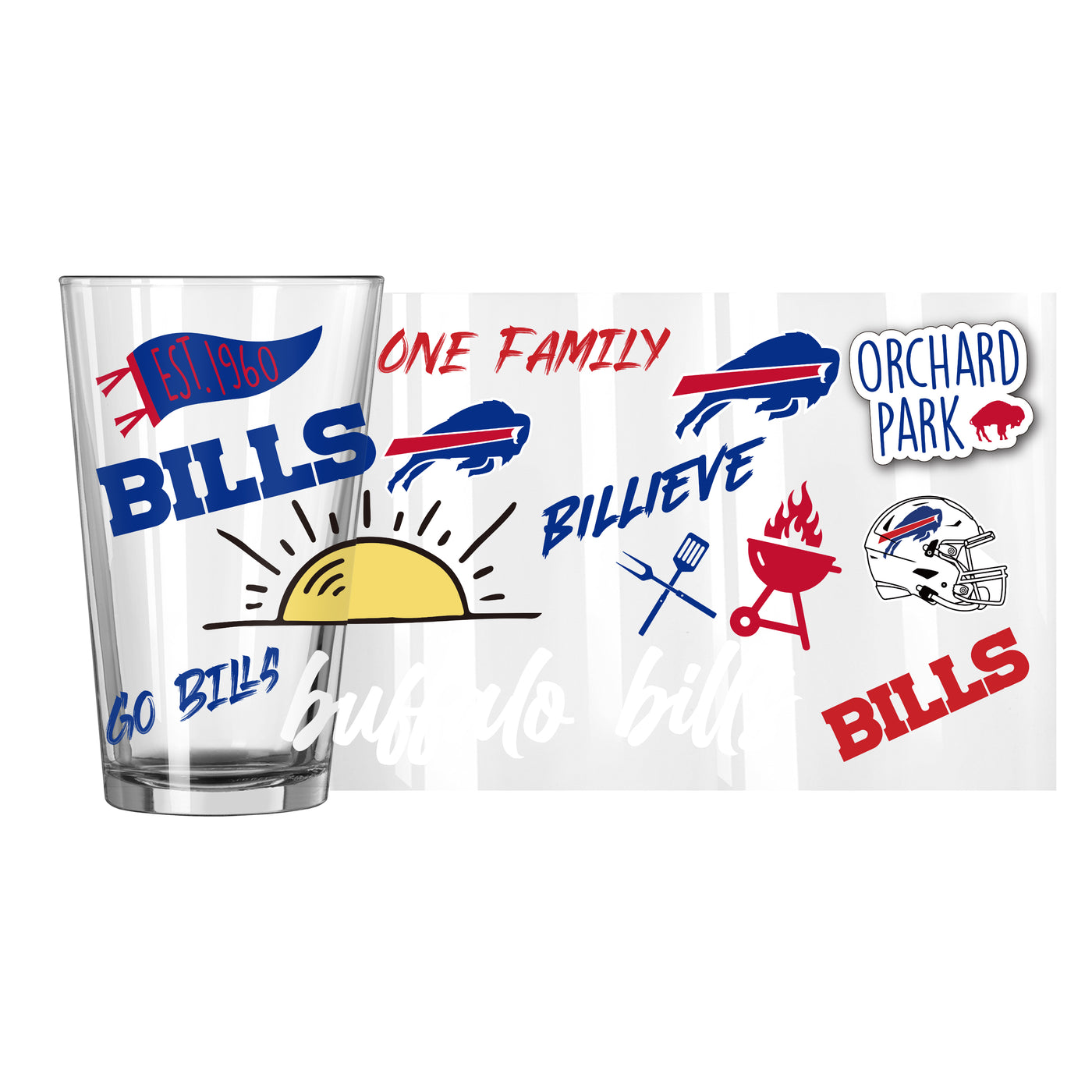 Buffalo Bills 16oz Native Pint Glass