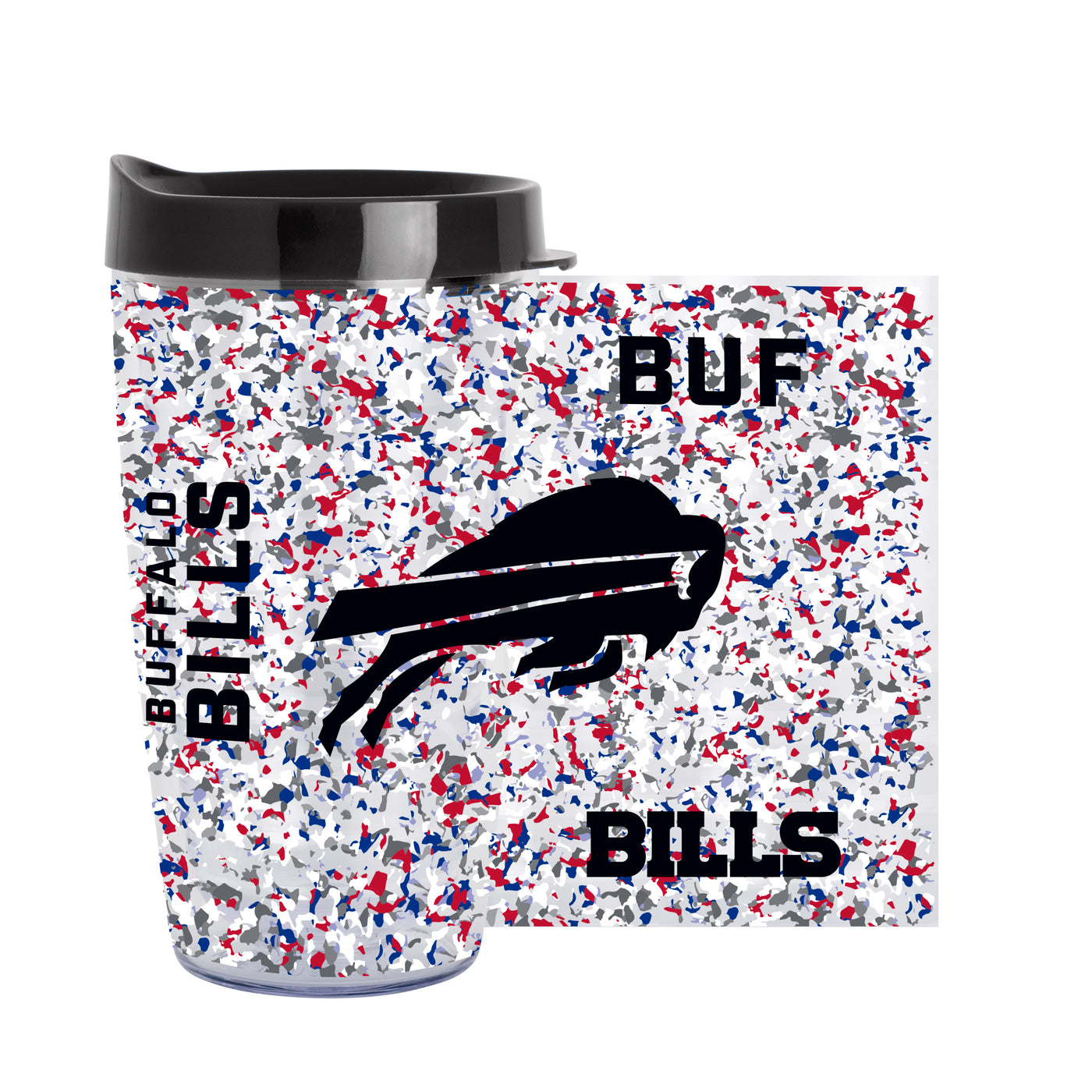 Buffalo Bills 16oz Terrazzo Dbl Wall Clear Tumbler