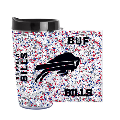 Buffalo Bills 16oz Terrazzo Dbl Wall Clear Tumbler