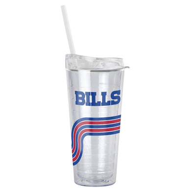 Buffalo Bills 22oz Waves Dbl Wall Clear Tumbler