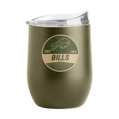 Buffalo Bills 16oz Badge Powder Coat Curved Beverage - Logo Brands