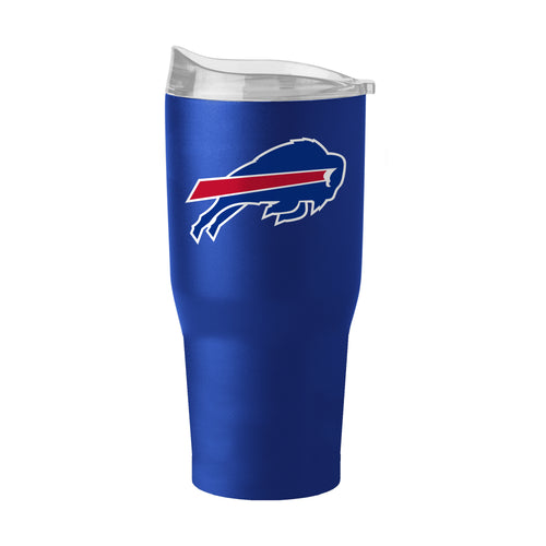 Buffalo Bills 30oz Flipside powder coat tumbler, branded drinkware with team logo, durable stainless steel, and spill-resistant lid.
