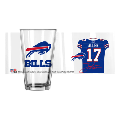 Buffalo Bills Josh Allen 16oz Pint Glass
