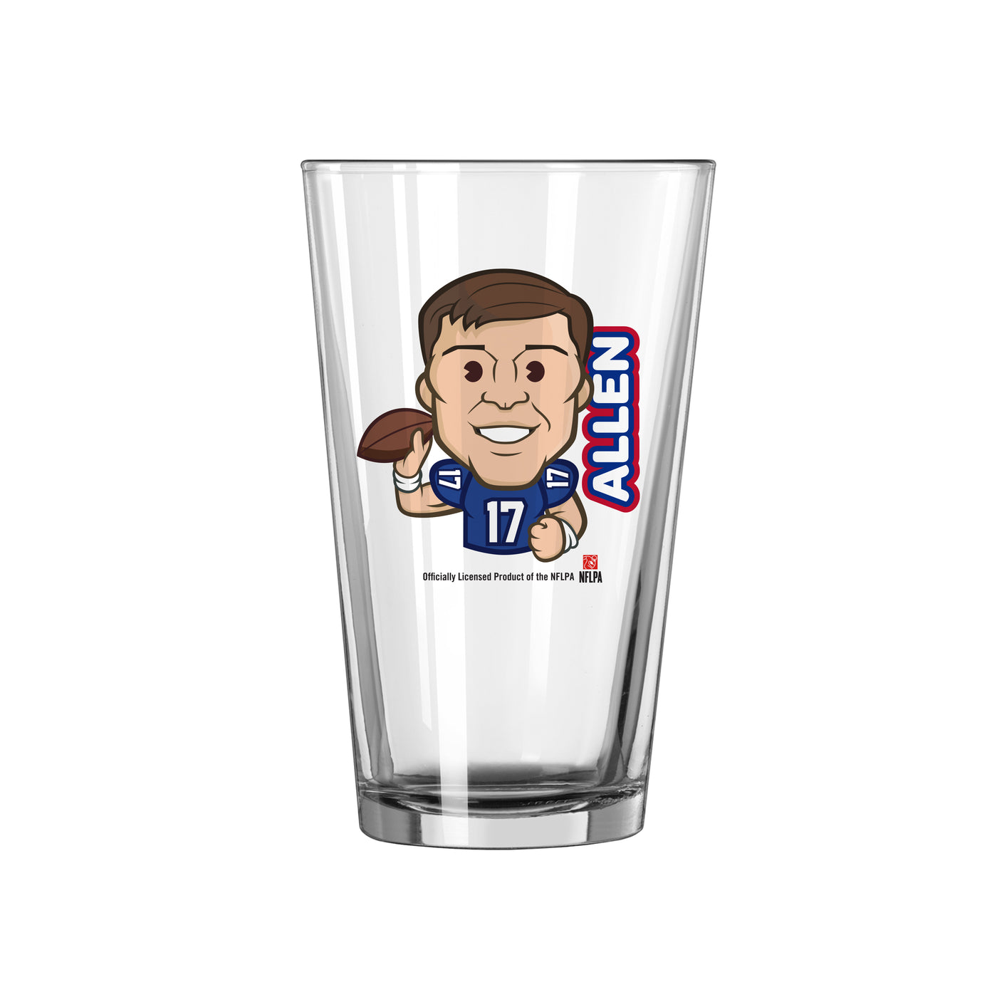Buffalo Bills Josh Allen Caricature 16oz Pint Glass