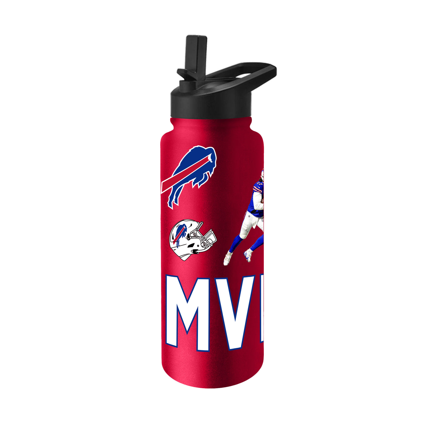 Buffalo Bills 34oz 2024 MVP Josh Allen Red Quencher Bottle