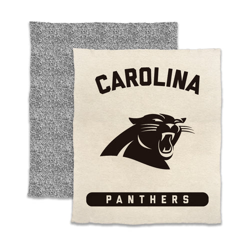 Carolina Panthers Luxe Prime Dreams throw blanket by Logo Brands with team logo and soft, plush fabric for cozy comfort.