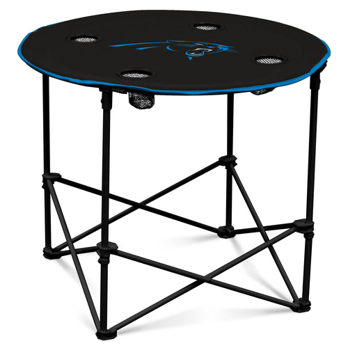 Carolina Panthers round table by Logo Brands, featuring team logo and design, suitable for game room or fan space.