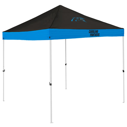 Carolina Panthers logo canopy shelter with a durable frame and fabric featuring the team’s colors and logo for outdoor events.
