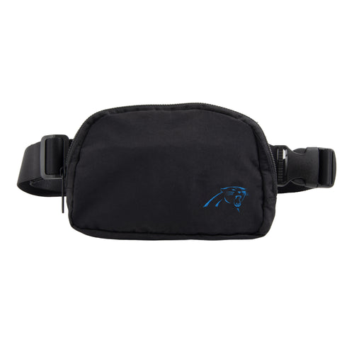 Carolina Panthers belt bag by Logo Brands featuring team logo, adjustable strap, and compact design for carrying essentials.