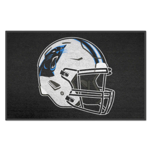 Carolina Panthers NFL starter mat with team logo, durable rubber surface, and vibrant team colors for fan display.