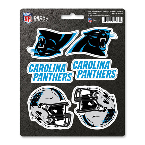 Carolina Panthers decal sticker by Logo Brands, featuring team logo and colors on a white background.