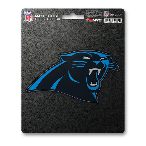 Carolina Panthers matte decal sticker featuring team logo, ideal for fans to decorate with Logo Brands sports merchandise.