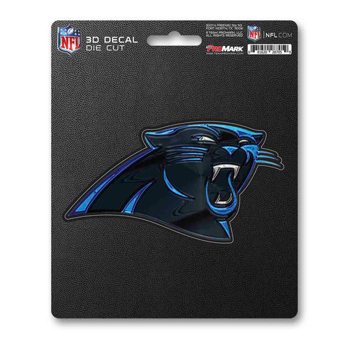 Carolina Panthers 3D decal sticker by Logo Brands featuring team logo and vibrant design for fans and decor.