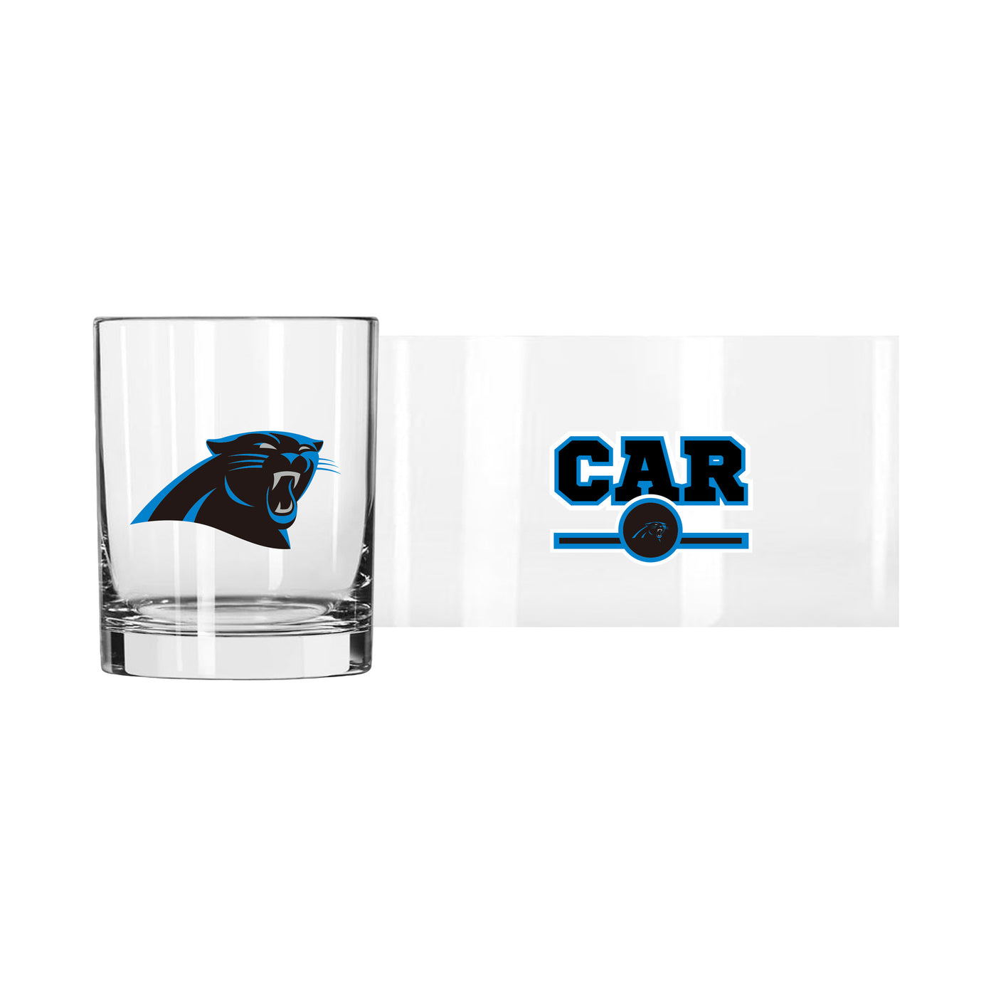 Carolina Panthers 14oz Letterman Rocks Glass