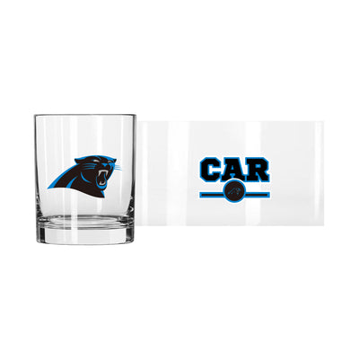 Carolina Panthers 14oz Letterman Rocks Glass